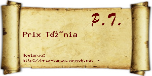 Prix Ténia névjegykártya